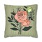 Peach Rose Bouquet Celery Striped Square Pillow CASE ONLY, 4 sizes available, Floral throw pillow, Farmhouse Country Decor product 4